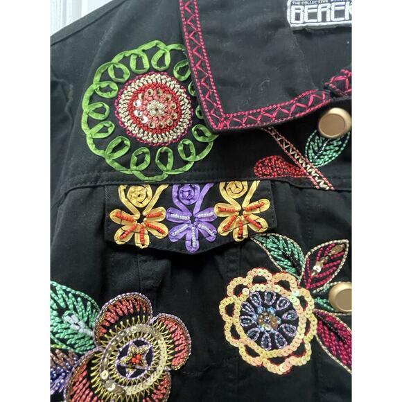 Vtg. BEREK Hysteric Glamour Artsy Jacket Blazer Womens M Embroidered Beaded - Picture 7 of 9